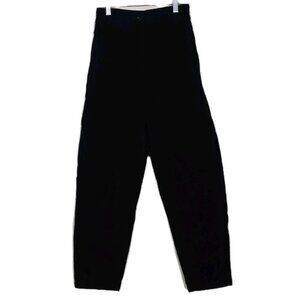 COS Velvet Pants Womens US 2 Black Straight Tapered Leg Grunge Goth Cotton Twee